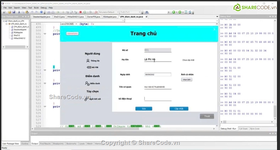 java swing,báo cáo,smart card,bảo mật,mã hóa